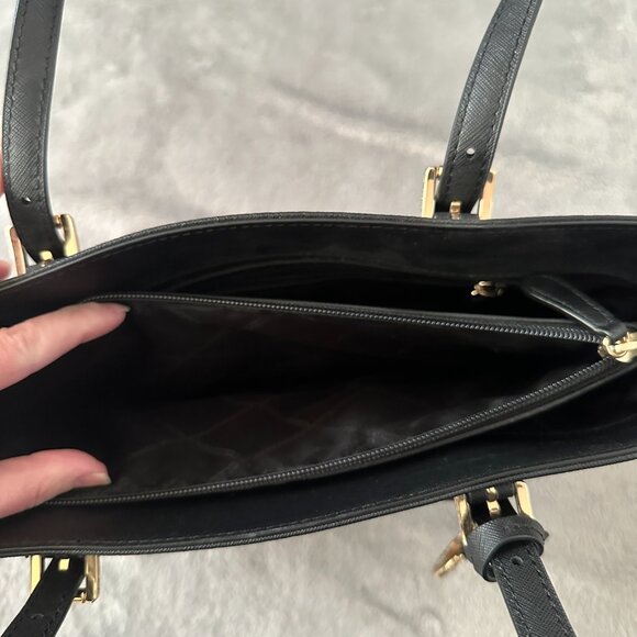 Michael Kors Black Jet Set Leather Shoulder Bag Tote Purse Handbag - Picture 8 of 8